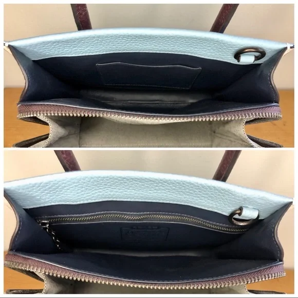 S⭕️LD‼️Coach Cashin Carry Tote 22 In Colorblock Waterfall Multi - Picture 9 of 12